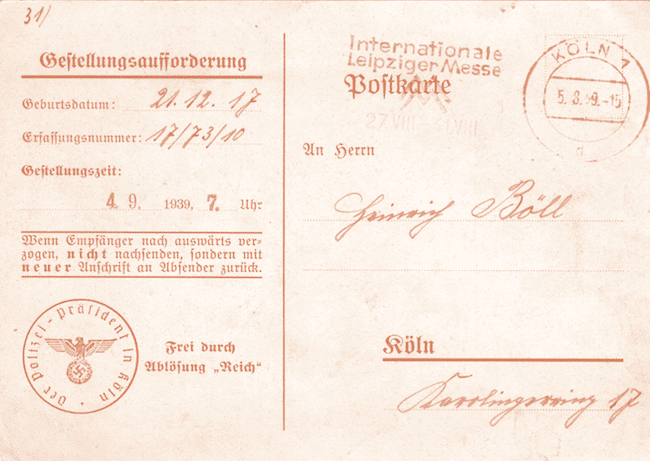Heinrich Böll, Lettres de guerre. 1939-1945