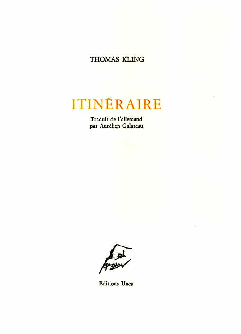 Itinéraire et Mémoire vocale : Thomas Kling, formes méconnues