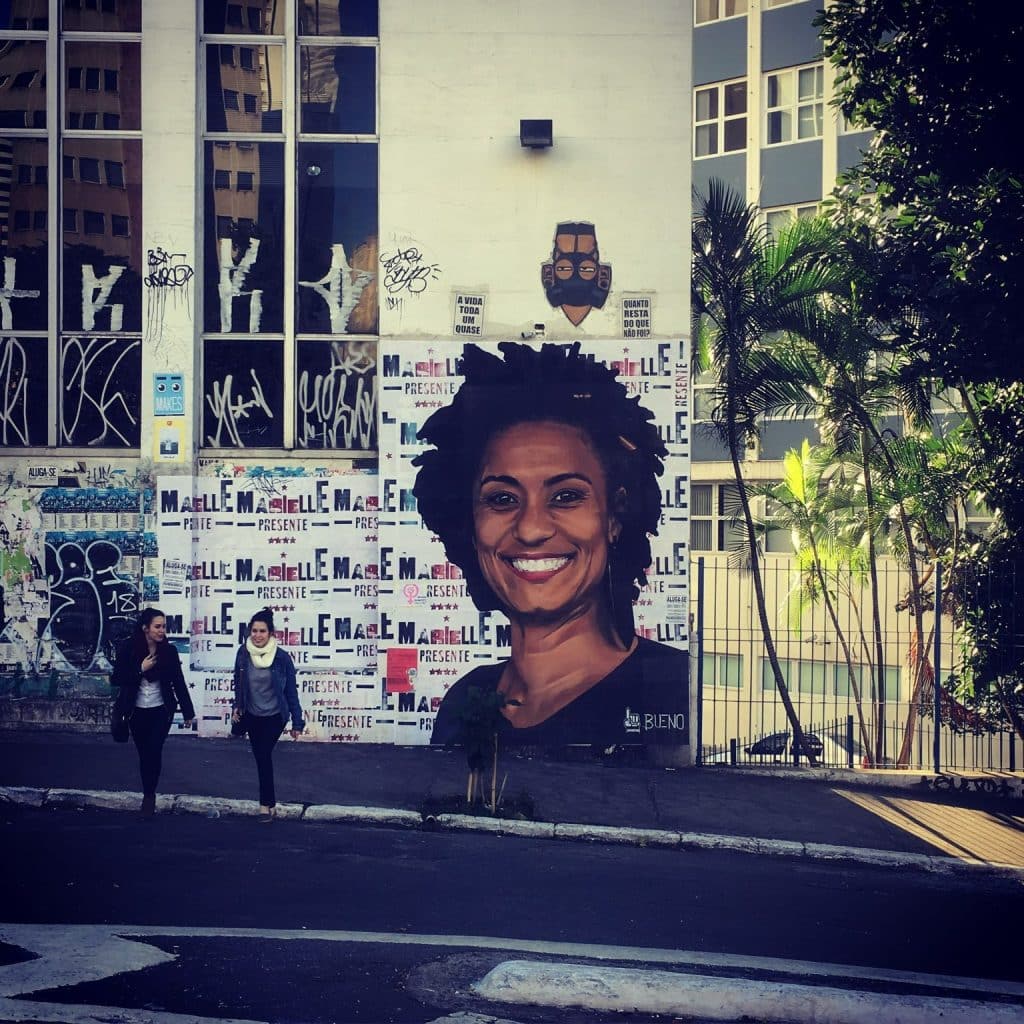 Portrait de Marielle Franco sur un mur de Sao Paolo © CC0/Jurre Van B./Flickr pour Anthologie des Poètes brésiliens