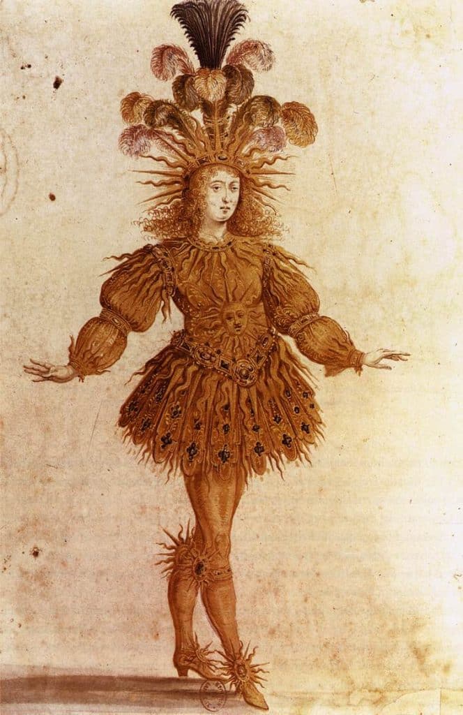 Costume d'Apollon porté par Louis XIV de France dans le Ballet Royal de la Nuit (1653) pour Sophie Ehrsam dossier Soleil