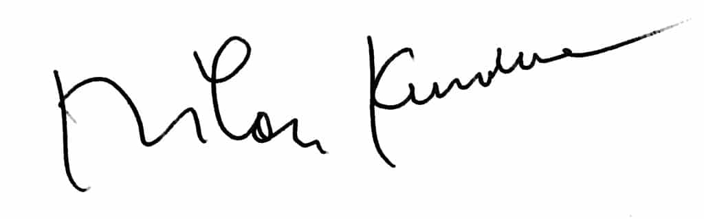 Signature de Milan Kundera - Héritage de Kundera - Czarny