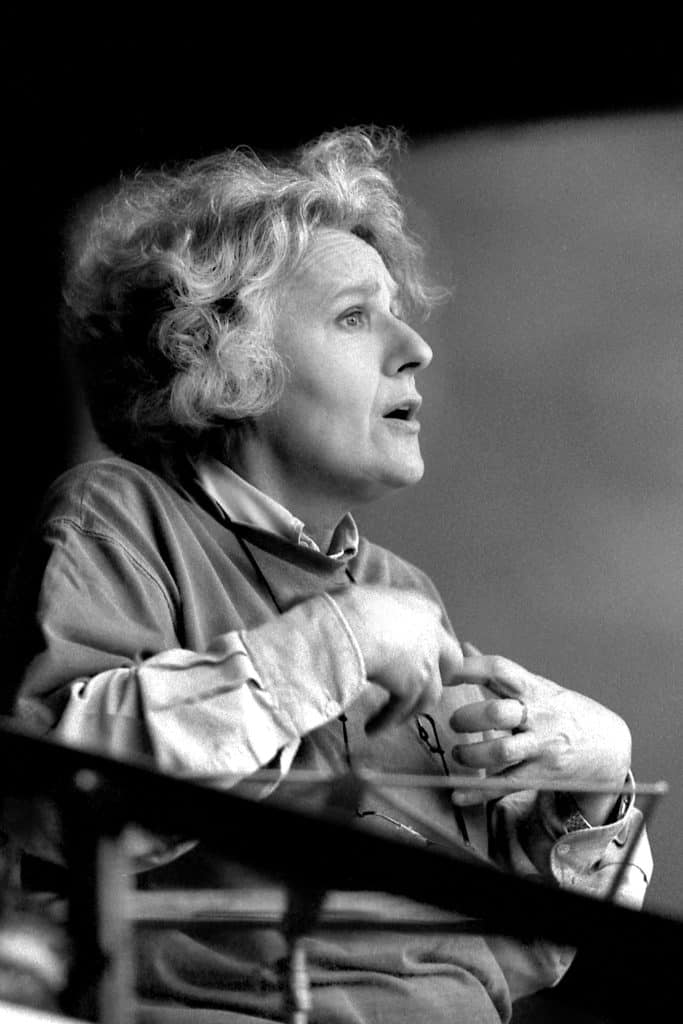 Ariane Mnouchkine en 1995 au théâtre du soleil
