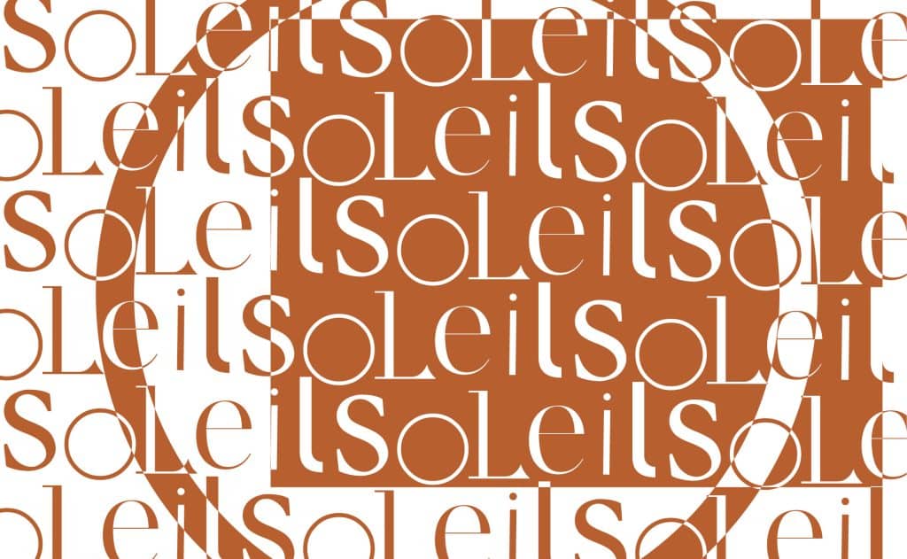 Soleil, pavage typographique brique