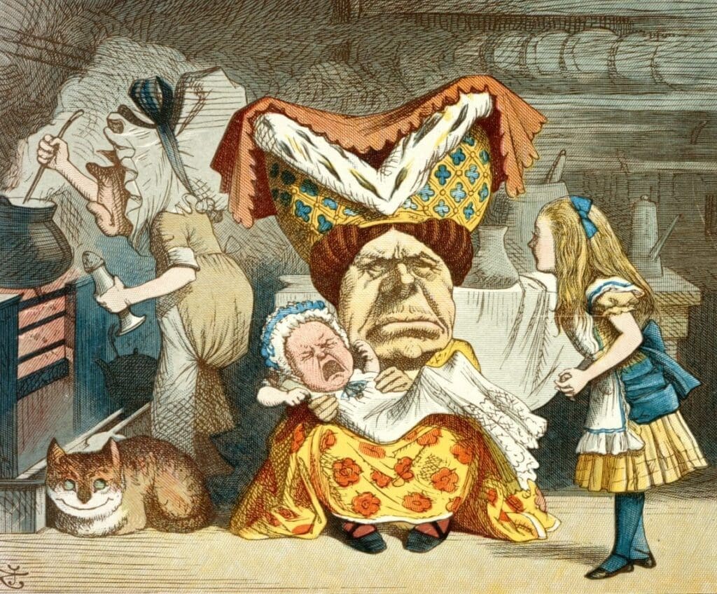 La crèche Alice", John Tenniel Lewis Caroll