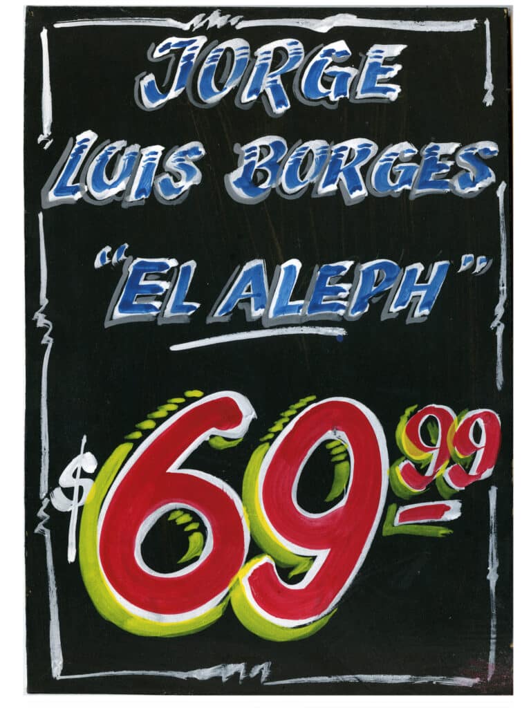 Titre de livre à la manière d'enseignes de boucherie argentines © Sergio Aquindo